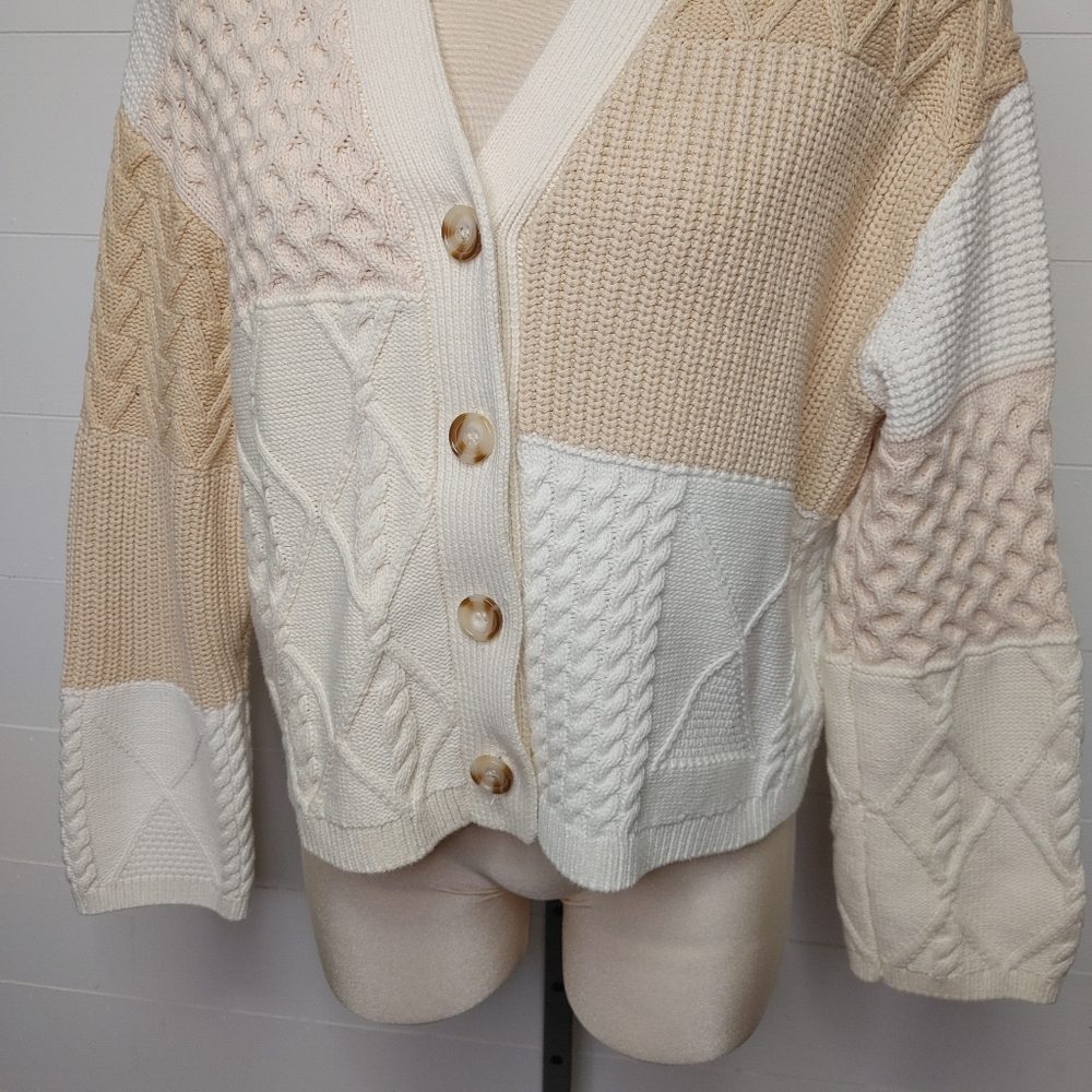 Rails Reese patchwork Cable knit cardigan size S - Picture 7 of 15